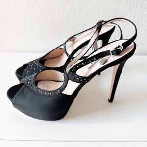 TIFFI Swarovski Studded Black Stiletto Heels EU Size 40 / 9/9.5